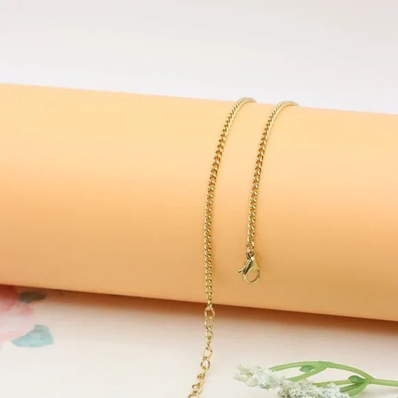 Colorful Charm Yellow Necklace with Gold Plated Chain, XPNL0371 - Picture 9 of 11